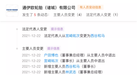 董事兼總經(jīng)理由戶田博也變更為林武志。