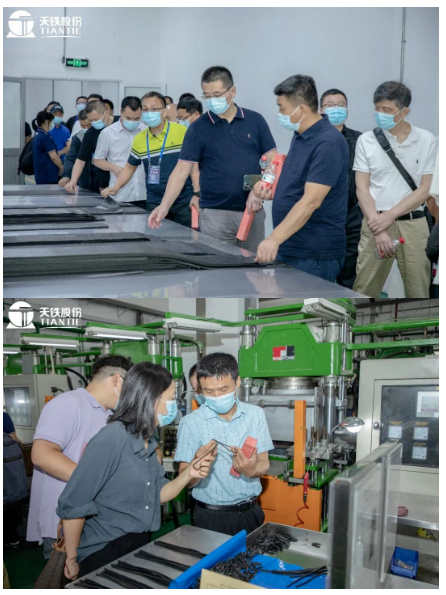 他們在工作人員的帶領和講解下，參觀了天鐵股份體驗中心、智能制造示范車間及試驗平臺，對打造智能制造車間，探索以互聯(lián)網工廠升級傳統(tǒng)制造的路徑，有了更全面的認識。