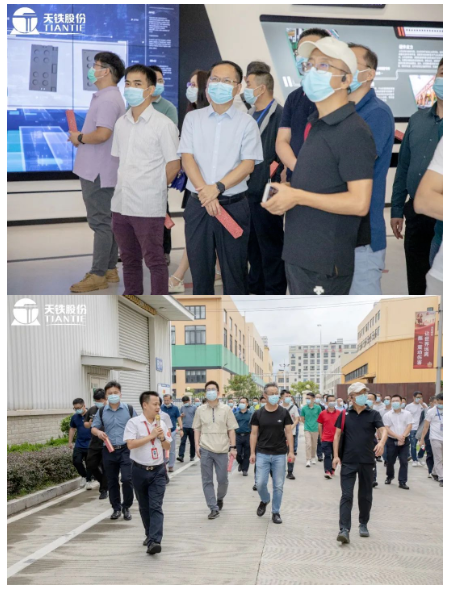9月3日上午，在會議安排下，百余位與會嘉賓到天鐵股份橡膠產業(yè)園區(qū)參觀交流。