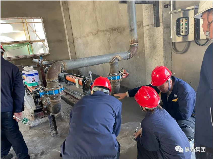 現(xiàn)場檢查的重點施工項目為黑貓股份炭黑尾氣發(fā)電項目、黑貓股份炭黑5號線主袋箱體大修項目、景焦能源公司干法脫硫管道保溫項目、景焦能源公司污泥脫水項目等。檢查組在檢查過程中共發(fā)現(xiàn)14處安全隱患，并要求各工程項目負(fù)責(zé)人立即整改。