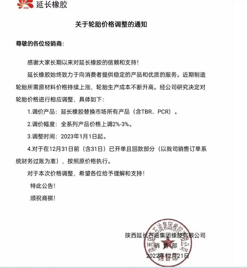 關(guān)于價(jià)格調(diào)整通知