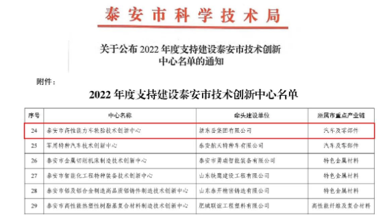 輪胎技術(shù)創(chuàng)新中心，獲批！