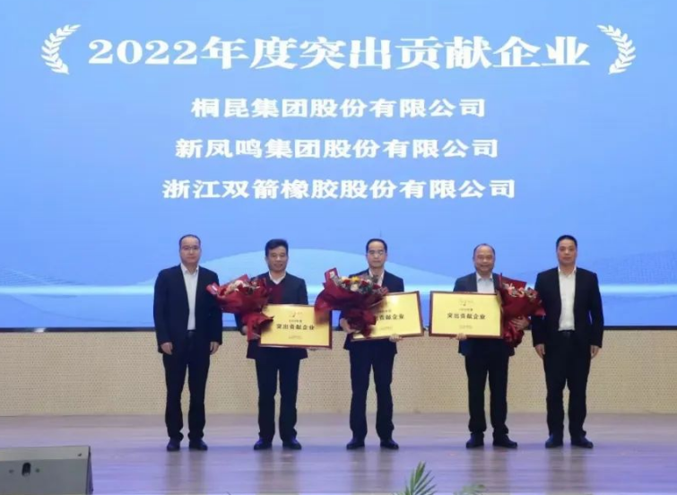 據(jù)悉，雙箭股份憑借在過去一年中的卓越表現(xiàn)，榮獲了“2022年度突出貢獻(xiàn)企業(yè)”和“2022年度科技人才先進(jìn)企業(yè)”兩項(xiàng)殊榮，表彰了企業(yè)在技術(shù)創(chuàng)新和經(jīng)濟(jì)發(fā)展方面的杰出貢獻(xiàn)。