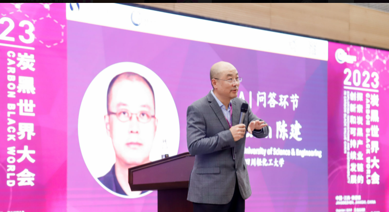 在會上，四川輕化工大學(xué)陳建教授受主辦方Smithers公司邀請，作了題為《炭黑超高硬度的發(fā)現(xiàn)及其對橡膠補強與耐磨性的作用》的大會報告。