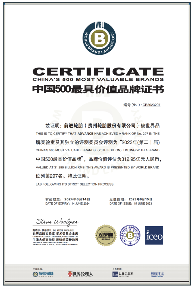 貴州輪胎以“創(chuàng)造價(jià)值，回饋社會(huì)”為使命，將繼續(xù)致力于培育品牌和產(chǎn)品的宣傳與服務(wù)體系，提升公司及產(chǎn)品的市場(chǎng)形象和核心競爭力，為用戶創(chuàng)造更大的價(jià)值。憑借多年的努力，貴州輪胎已經(jīng)開發(fā)出一系列國內(nèi)獨(dú)有的技術(shù)和產(chǎn)品，如高端載重?zé)o內(nèi)胎輪胎、綠色節(jié)油安全型寬基無內(nèi)胎輪胎、高性能農(nóng)業(yè)子午線輪胎、沙地浮力胎、輕軌列車輪胎、剛性自卸車輪胎等，這些產(chǎn)品在國內(nèi)外市場(chǎng)上獲得了廣泛認(rèn)可。